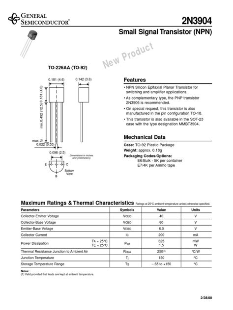 2n3904 Pdf Transistor Bipolar Junction Transistor