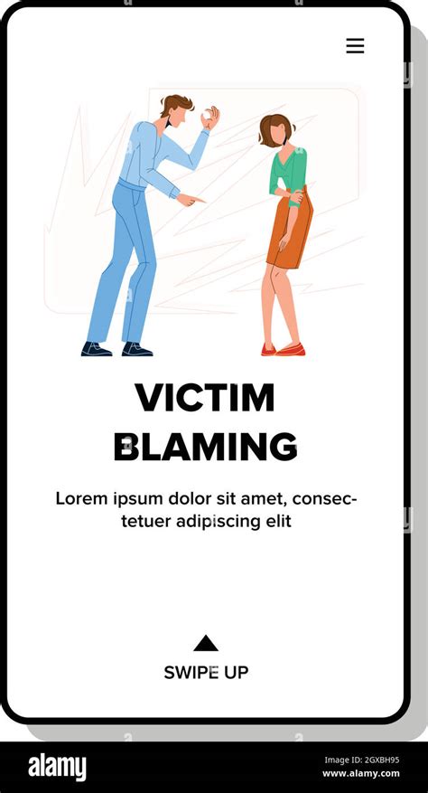 Man Victim Blaming Depressed Young Woman Vector Stock Vector Image