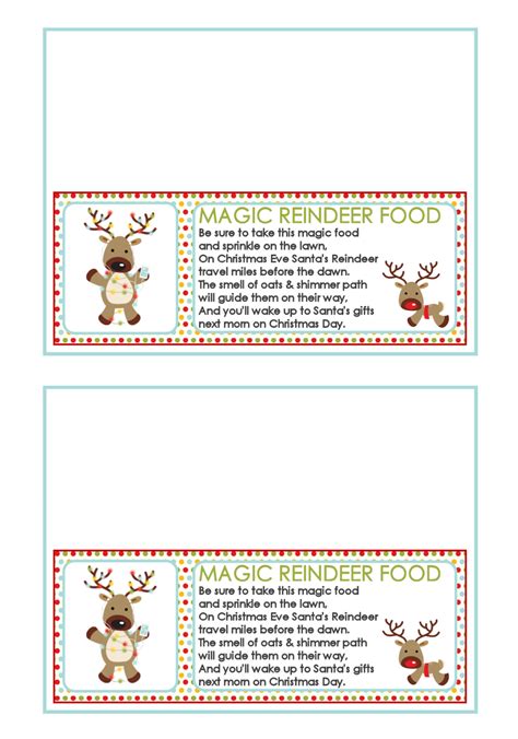 Magic Reindeer Food Labels Free Pdf Printables Printablee