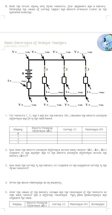 Solved B Build The Circuit Shown With Three Resistors Four Chegg