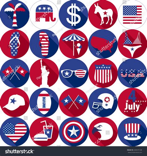 Set Various Icon Usa Graphics Design Stock Vector Royalty Free 200575148 Shutterstock