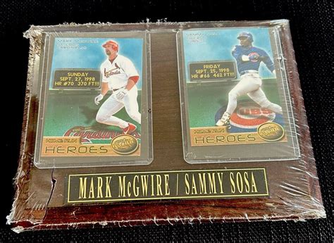 Mark Mcgwire Rare Sammy Sosa Home Run Champions Plaque Cards Cubs