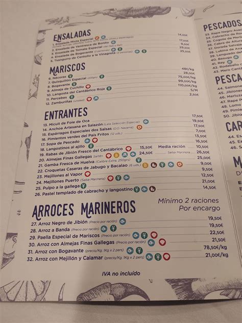 Carta Del Restaurante Asador El Puerto Castro Urdiales