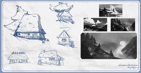 Environment concept art sketches on Behance