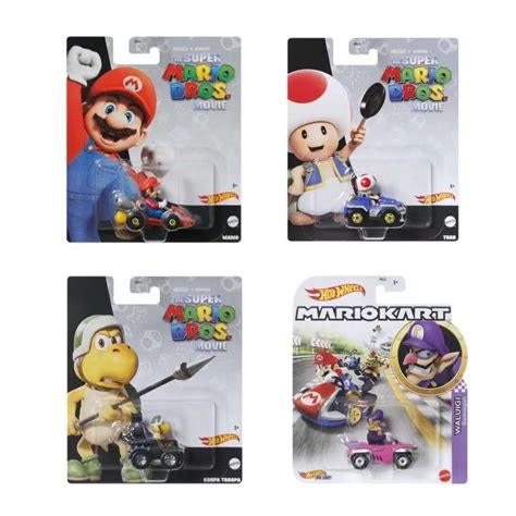 Hot Wheels Super Mario Kart TOAD KOOPA TROOPA WALUIGI 1 64 Alloy Car Model Shopee Singapore