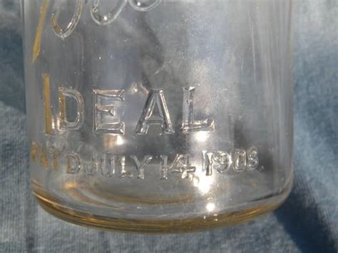 Antique 1908 Ball Ideal Canning Jars Glass Lightning Lids W Wire Bails