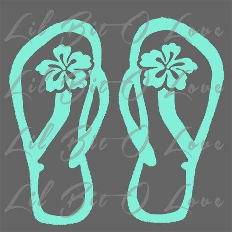 Hibiscus Flip Flops Vinyl Decal Beach Sticker For Car Auto Vehicle