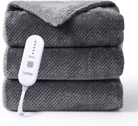 Amazon Caromio Heated Throw Electric Throw Blanket Flannel Sherpa