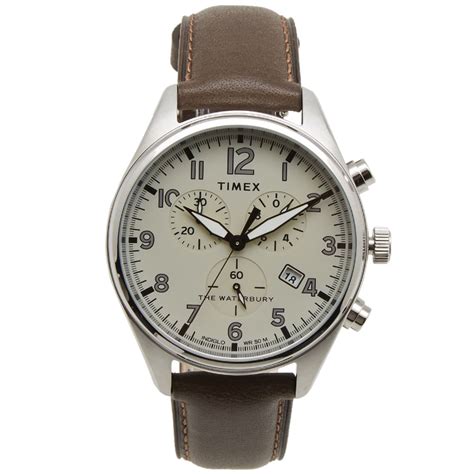 Timex Waterbury Traditional Chronograph Watch Brown Natural END ES