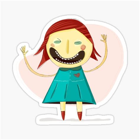 A Girl With A Big Smile Sticker For Sale By Marceliana Redbubble