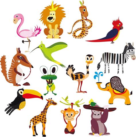 42 Pieces Colorful Jungle Animals Cut-Outs Laminated Philippines | Ubuy