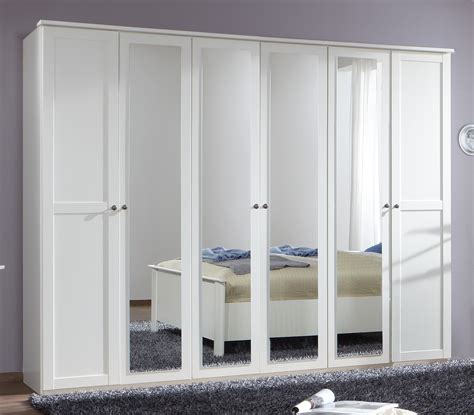 Chalet 6 door 4 mirror White wardrobe 985581 – TJS Furniture