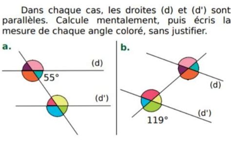 Dans chaque cas les droites d et d sont parallèles Calcule