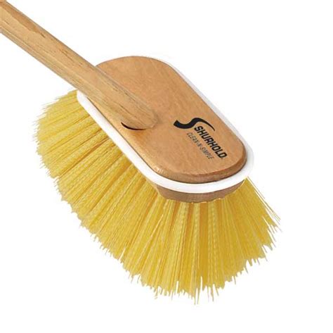 Medium Deck Cleaning Brush With Wooden Handle Shurhold Industries Inc