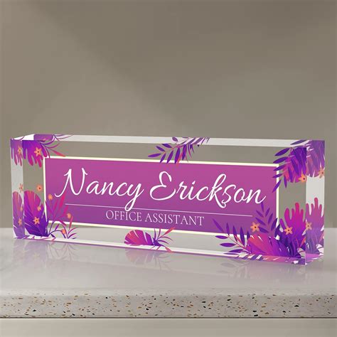 Aumuko Office Desk Name Plate Personalized Custom Name Plate For Desks Acrylic