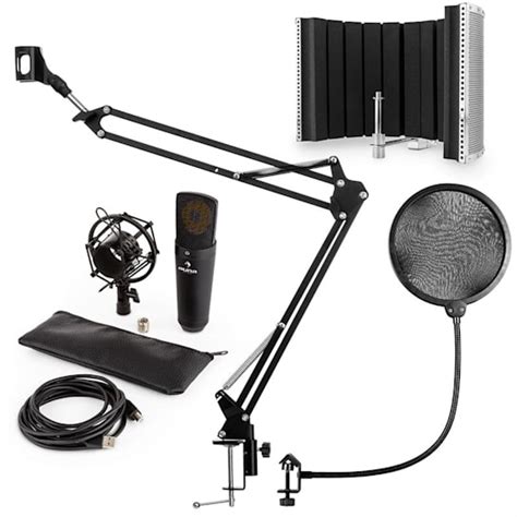 Auna Mic B Usb Kit Micro V Condensateur Perche Filtres Anti Bruit