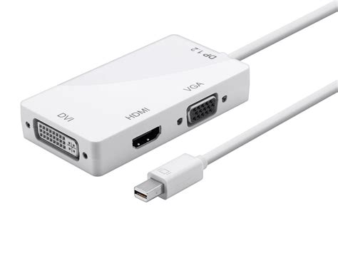 Tobo Mini DisplayPort Thunderbolt To DVI VGA HDMI 3 In 1 Adapter