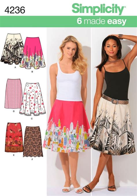 Simplicity 4236 6 Made Easy Skirts With Special Instructions On Using