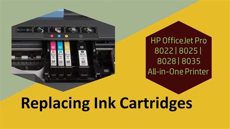 Hp Officejet 8022 8025 8028 8035 Printer Replace The Ink Cartridges Youtube