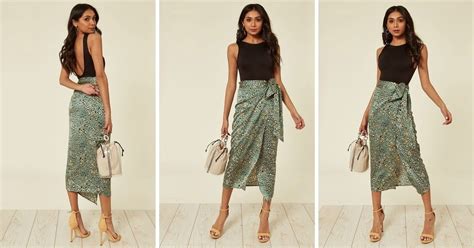 Satin Mint Green And Yellow Leopard Print Midi Wrap Skirt D Anna