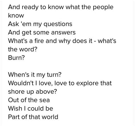 Little Mermaid Part Of Your World Lyrics