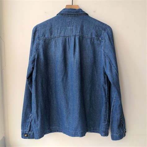 J Jill Denim Chore Jacket Linen Blend Women S Small Gem