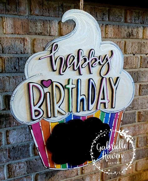 Happy Birthday Sign, Birthday Door Hanger, Birthday Party Sign – GHDoorHangersSigns