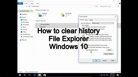 How To Clear History File Explorer Windows Youtube