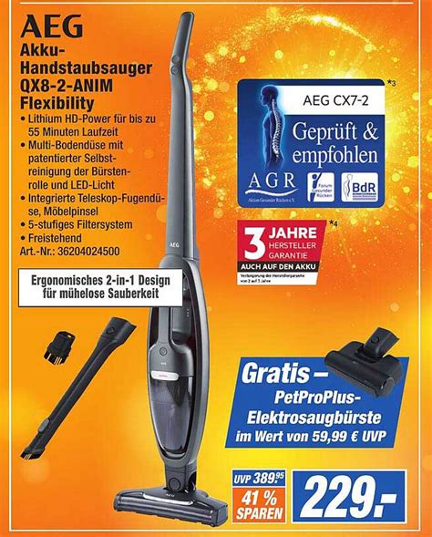 Aeg Akku Handstaubsauger Qx8 2 Anim Flexibility Angebot Bei Expert