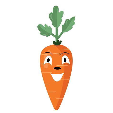 Cute Funny Carrot Character Smiling Face Isolated 3232245 Vector Art