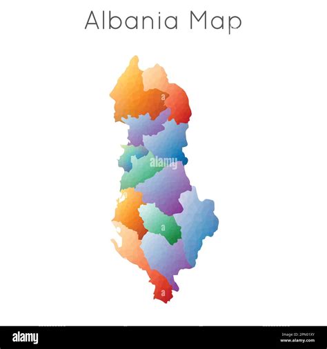 Low Poly Map Of Albania Albania Geometric Polygonal Mosaic Style Map