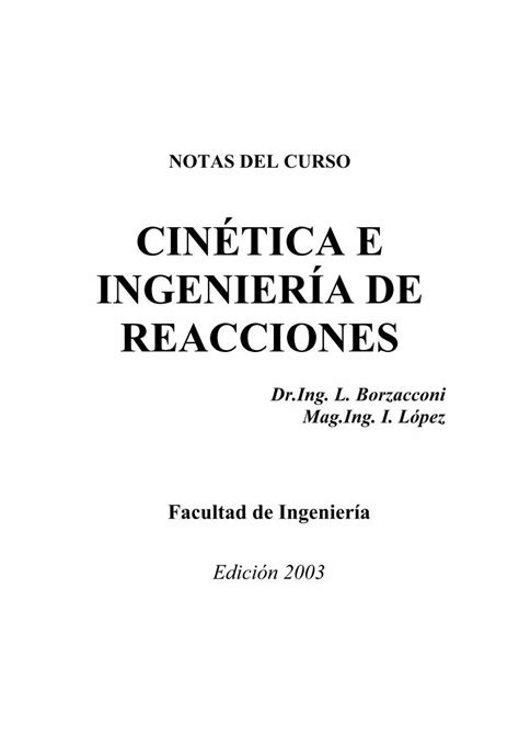 PDF Cinética e Ingeniería de las Reacciones DOKUMEN TIPS