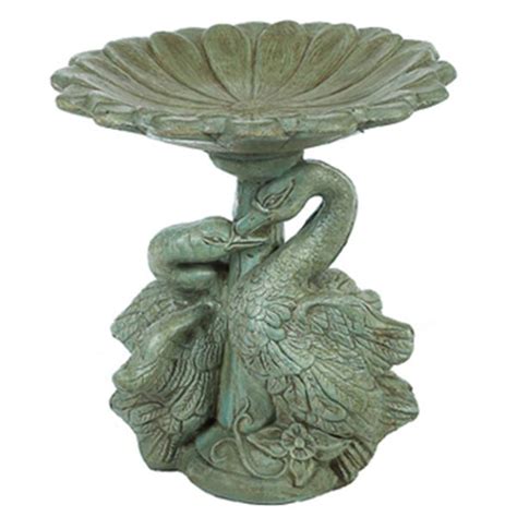 Swan Gerbera Birdbath Solid Rock Stone Works