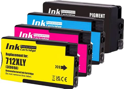 Monaxgo Remanufactured 712 Ink Cartridges Compatible For Hp 712 Ink Cartridges For