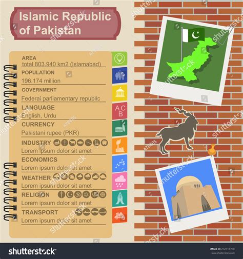 Pakistan Infographics Statistical Data Sights Vector