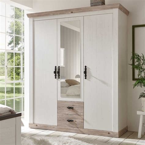 Country Flur Garderobe M Bel Set In Wei Mit Holz Dekor Nedita