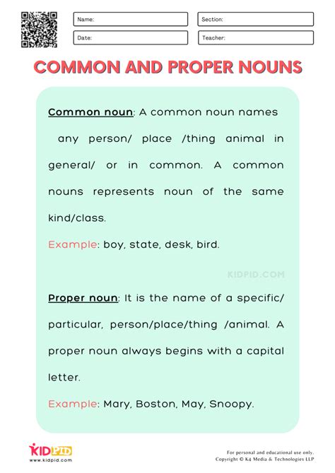 Common And Proper Nouns Grade 3 Worksheets