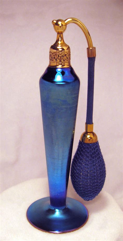 Devilbiss Perfume Bottle For Steuben Blue Aurene Devilbiss Made The