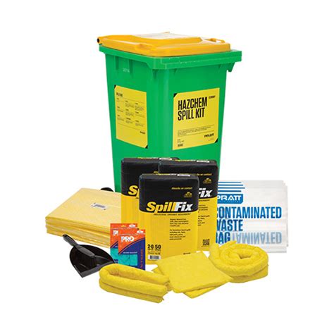 Pratt 240ltr Hazchem Economy Spill Kit Yellow Lid 240ltr Agsafe Store