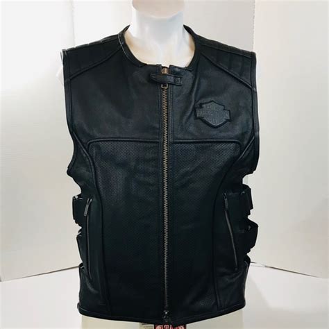 Harley Davidson Jackets And Coats Harleydavidson Men Swat Ii Black Leather Vest L Poshmark