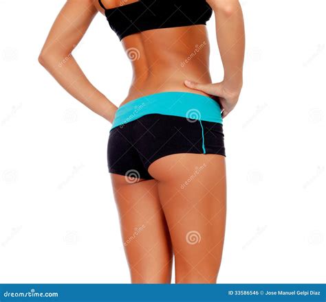 Slim Girl Wear Bikini Lying On A Sandy Beach Royalty Free Stock Photo