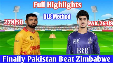 Zimbabwe Vs Pakistan Rd Odi Full Highlights Pakistan Beat Zimbabwe