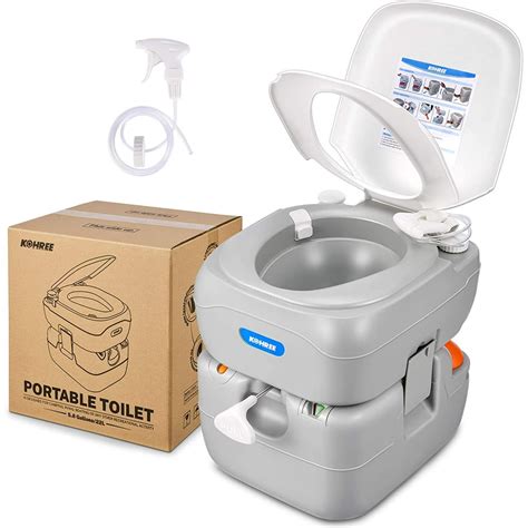 Kohree Portable Toilet Camping Porta Potty, 5.8 Gallon Waste Tank, Indoor Outdoor Composting ...