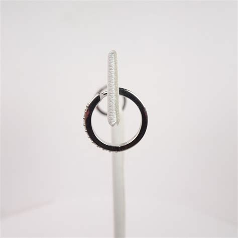 14K .17 ct tw white gold diamond hoops - H. Horwitz Jewelers