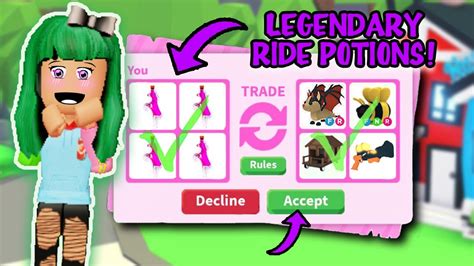 Trading Only Ride Potions In Adopt Me Roblox I Got Legendary Pets