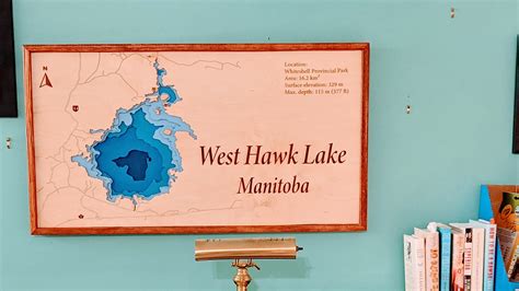 West Hawk Lake Manitoba Bathymetric Map Erlenmeyer Designs