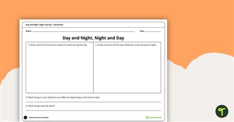 Day And Night Night And Day Worksheet Teach Starter