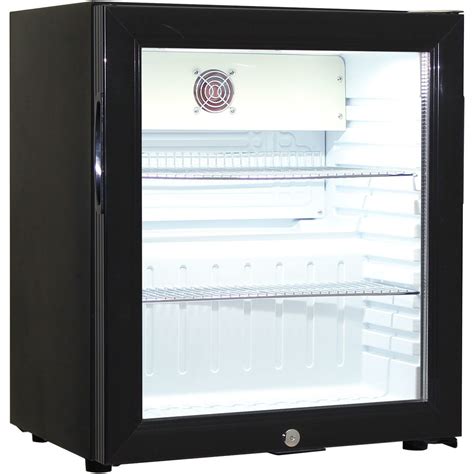 Schmick Black Glass Door Mini Bar Accommodation Fridge Quiet Running With Shallow Depth Sk55 B