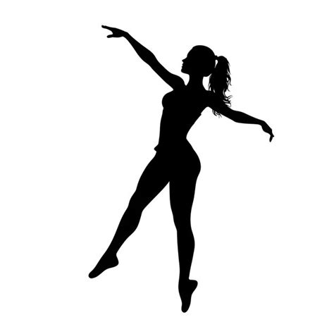 Premium AI Image Black Silhouette Of Naked Woman Ballerina On White