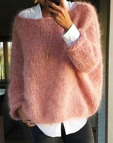 Mohair Jumper Handknit Oversized Sweater Handmade Top Super Trendy